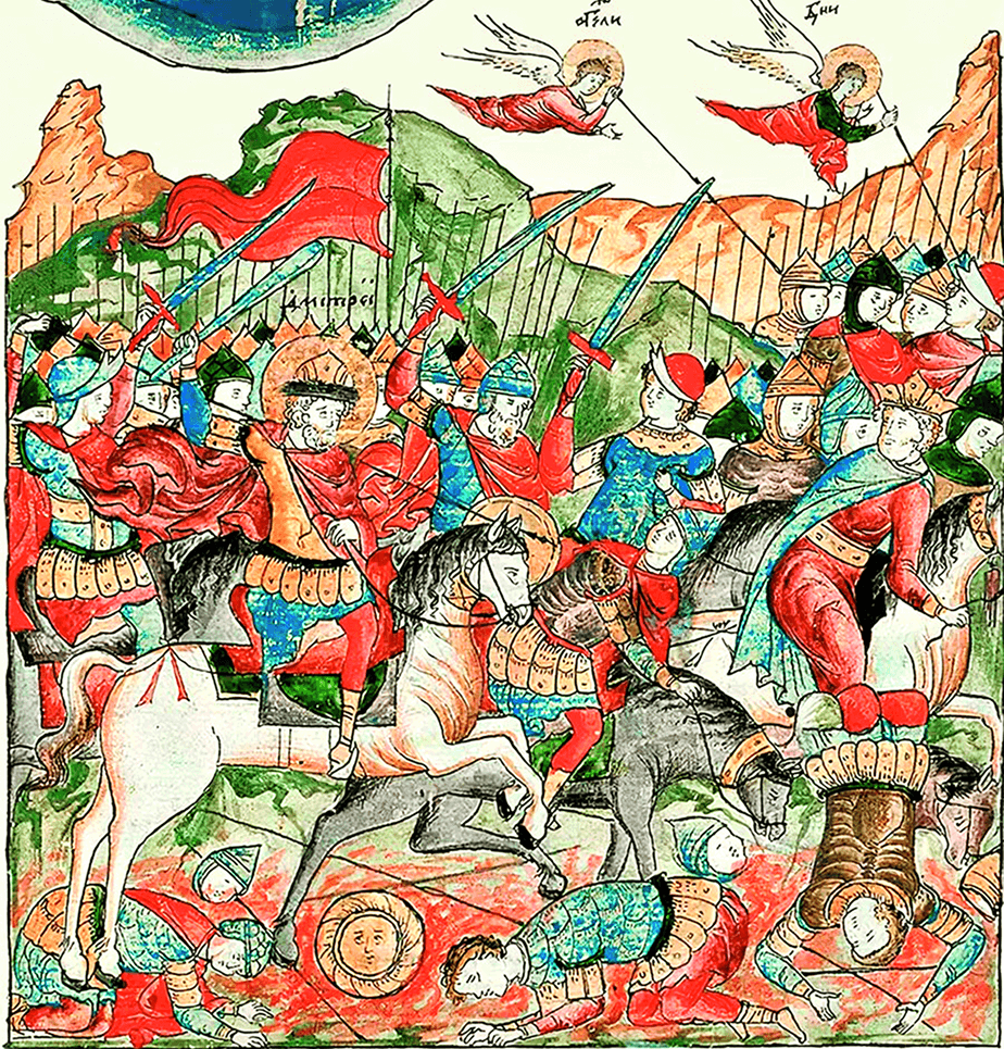 куликовская битва миниатюра лицевого Жития Сергия Рад_.png